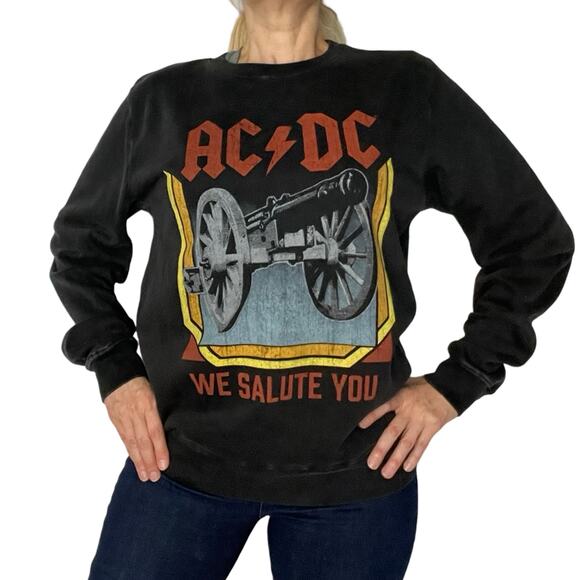 ACDC We Salute You Cannon Sweatshirt Black Men’s S NWT Rock Band - Picture 9 of 11